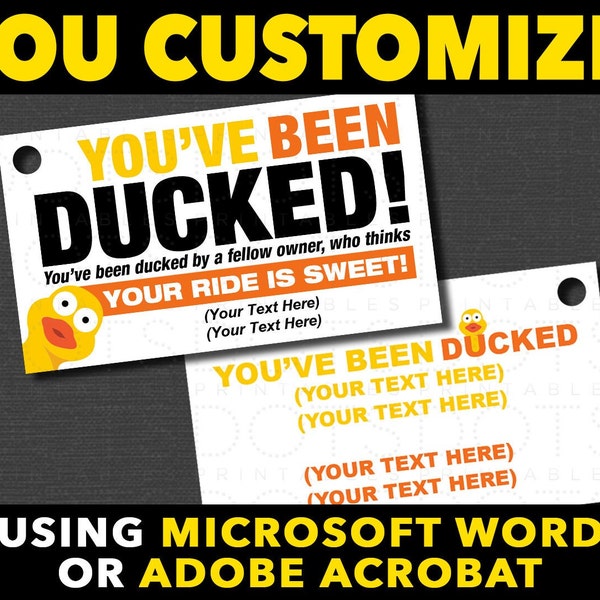 Downloadable jeep ducking tags etsy
