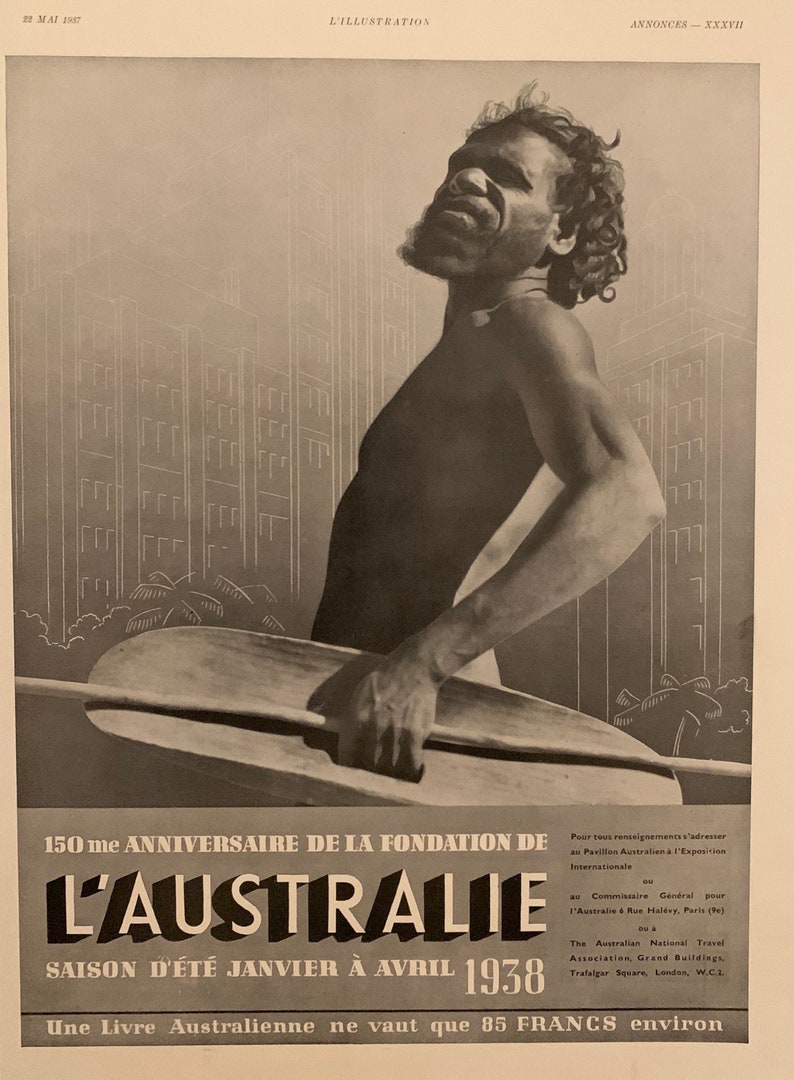 1938 Foundation Of Australia L/'Illustration French Magazine May 1937 Art Deco For Framing Approx 10-12 x 14 Vintage Magazine Ad
