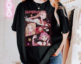 K-Pop Demon Hunters T-Shirt - Comfort Color Tee,Huntrix Tee,Kpop idol group shirt, Mira, Rumi, Zoey,Huntrix fan,kpop fan,K-Pop demon Hunters