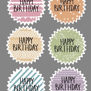 Happy Birthday Stickers- Vinyl und Wasserfeste Aufkleber- Happy Birthday- Happy Birthday Karten- Aufkleber für Karten- Geburtstage