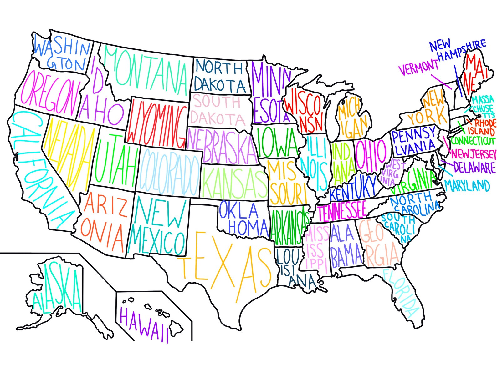 Digital United States Sales Map Etsy Sales Map in Color and Etsy