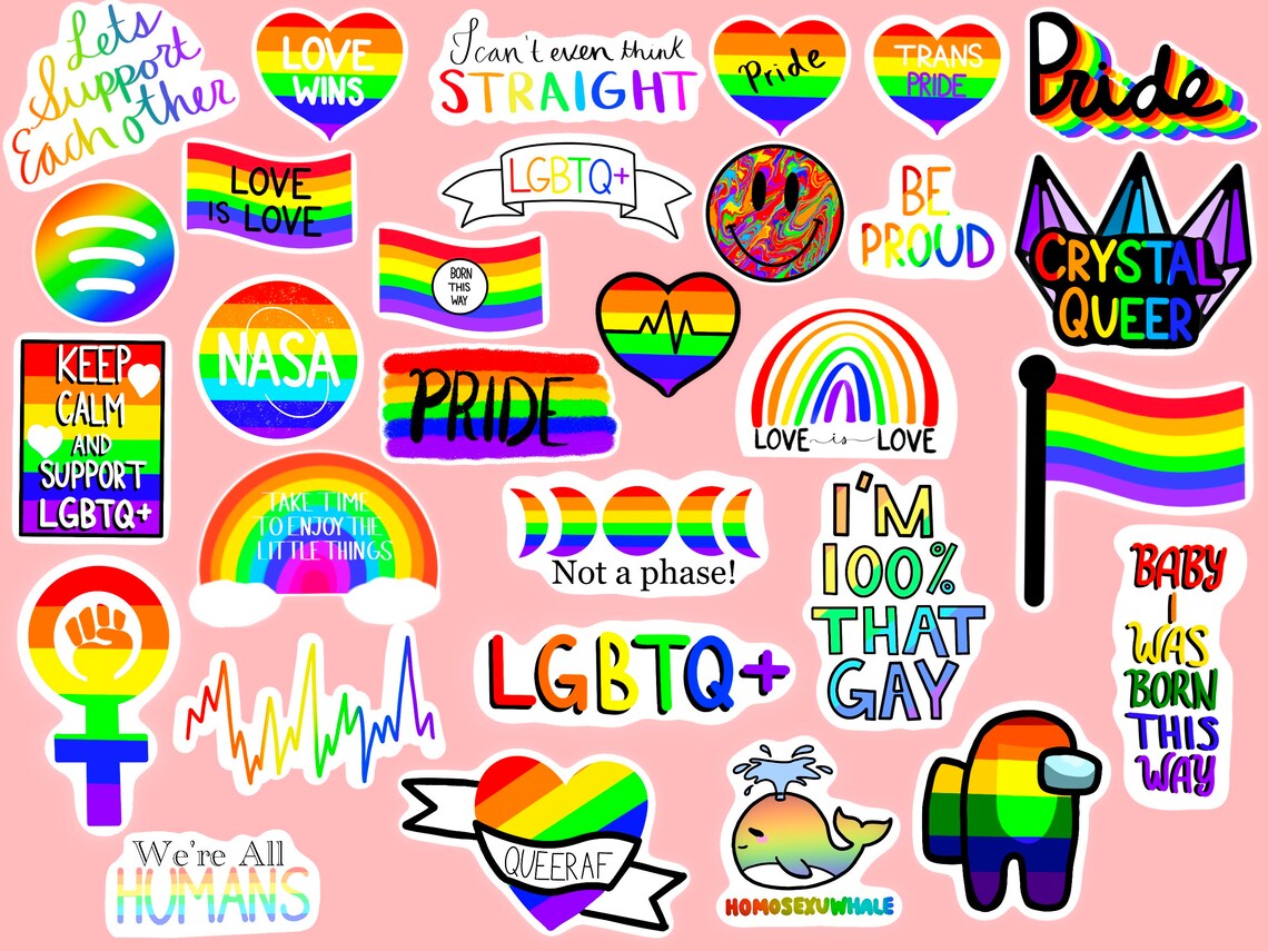 LGBTQ Pride Stickers Pack Pride Stickers Pack Rainbow | Etsy