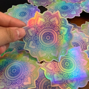 Holographic Mandala Sticker- Holographic Sticker- Mandala Sticker- Holographic Mandala- Mandala Holographic Sticker- ATLA