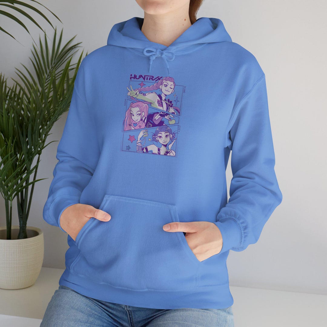 Huntrix Kpop Hoodie Mit Anime Druck - Streetwear Kapuzenpullover Für Teenager