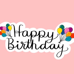 Pegatinas de Feliz Cumpleaños - Vinilo e Impermeable, Feliz Cumpleaños - Tarjetas de Feliz Cumpleaños - Pegatinas para tarjetas - Cumpleaños - Pegatina de Feliz Cumpleaños