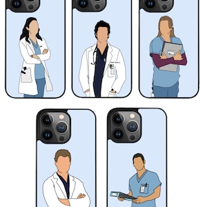 Grey&#39;s Anatomy Character Phone Case, Grey’s Anatomy, Cristina Yang, Meredith Grey, Mark Sloan, Derek Shepherd, Alex Karev, Phone Cases, Case