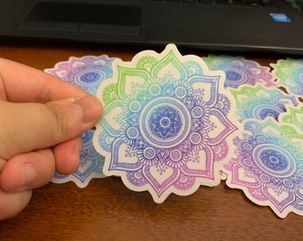 Clear Mandala Flower Sticker- Mandala Sticker- Mandala Flower Sticker- Flower Sticker