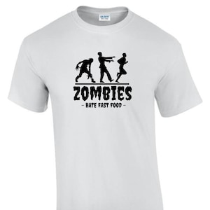 Zombies Essen Fast Food Walking Geschenkidee Lustiges Rude Men’s Lady T-Shirt T0199