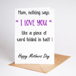 Funny Mothers Day Card Rude Card Mum Mother BC288