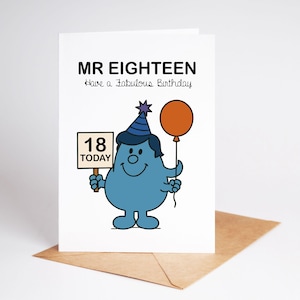 Funny 18th Birthday Card Mr Eighteen Boyfriend Son Cute Card BC291