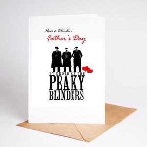 Fête des pères aveugles par ordre de Peaky Blinders Carte de fête des pères drôle et grossière BC046