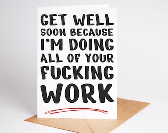 Funny Get Well Soon Card After Operation Hospital Stay BC603