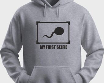 Funny Unisex Hoodie Hooded Sweatshirt Gildan Blend My 1st Selfie H0018