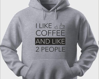 Funny Unisex Hoodie Hooded Sweatshirt Gildan Blend I Like Coffee H0303