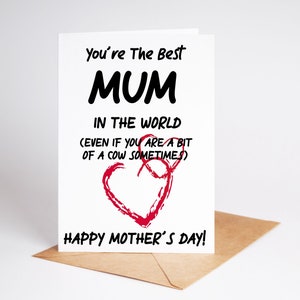 Grappige Moederdagkaart Rude Card Moeder Moeder BC284