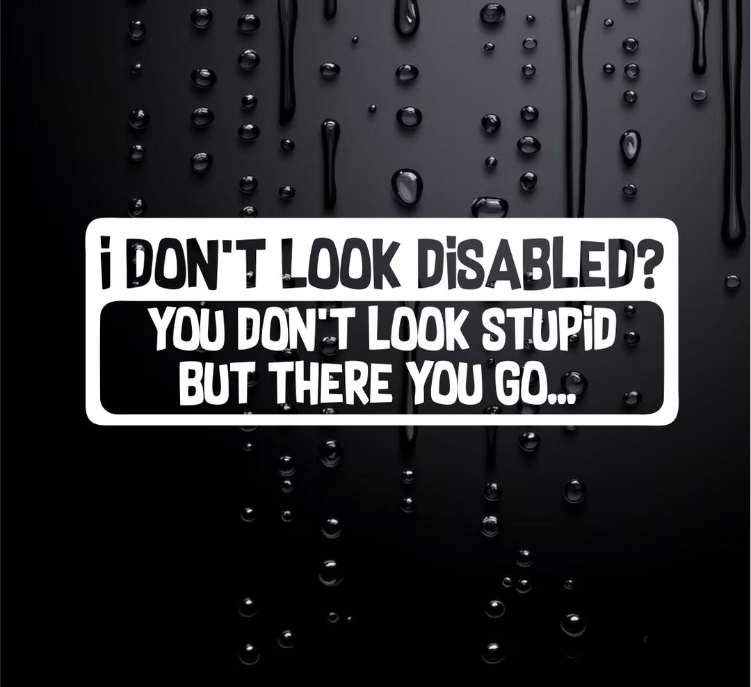 Funny Car Sticker: Rude 4x4 Disabled - 18cm X 8cm - Etsy