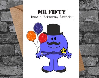 BC295 Mr Fifty Funny Cheeky Rude 50th Birthday Card