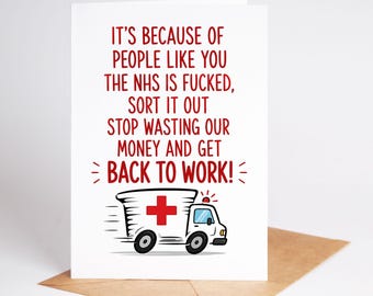 Funny Get Well Soon Card After Operation Hospital Stay BC585