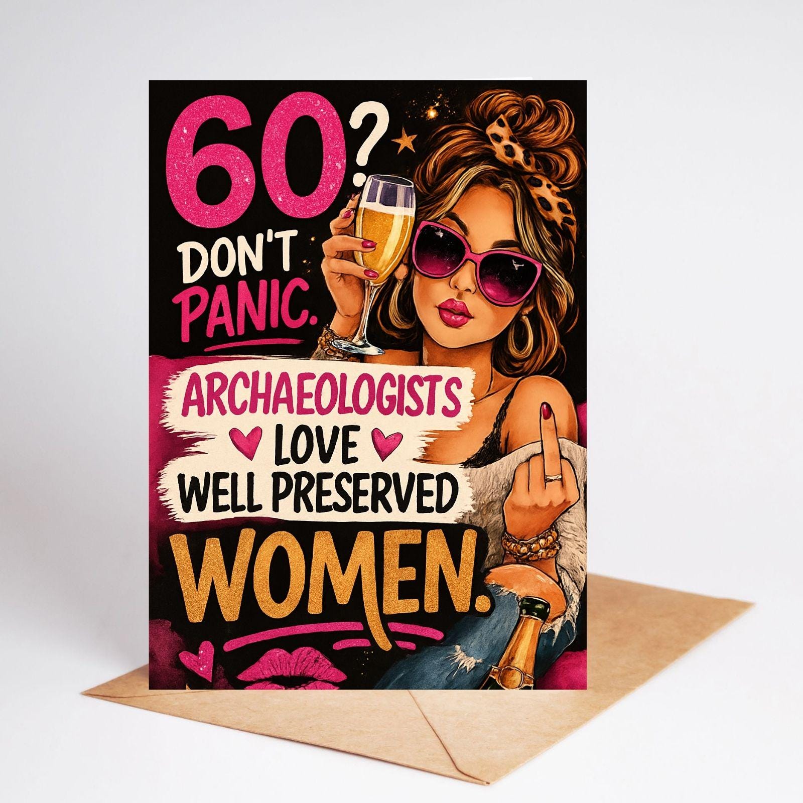 Funny Rude Card Birthday 60th Panic Wife Girlfriend Sister Friend ...