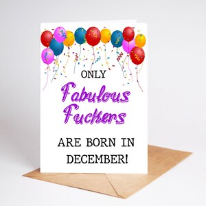 Grappige verjaardagskaart Born in December Onbeleefde kaart Broer Beste vriend Zus BC097