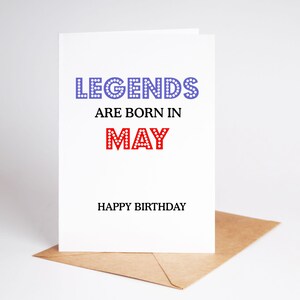 Lustig Geburtstagskarte Legenden Bruder Schwester Bester Freund May Born BC058