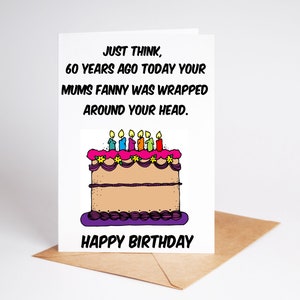 Carte drôle 60e anniversaire Carte grossière Meilleur ami Enfant des années 60 BC072