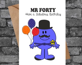 BC294 Mr Forty Funny Cheeky Rude 40th Birthday Card