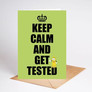 Carte de Saint-Valentin drôle, blague grossière, restez calme, faites-vous tester STI BC929