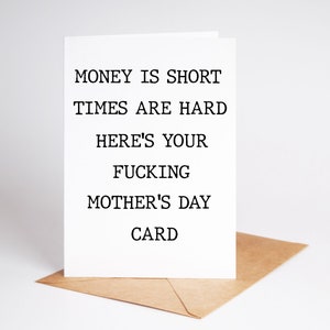 Funny Mothers Day Card Mum Mother Rude Card BC760