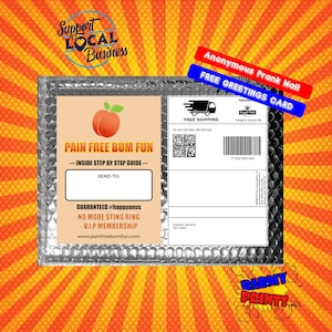Pain Free Bum Fun Free Card Prank Mail por Post Adult Humor April Fools P013