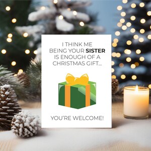 Carte de Noël drôle de soeur Carte grossière belle-soeur BCR320