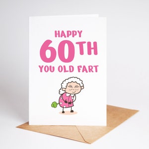 Grappige verjaardagskaart 60e voor vrouwen Lady Best Friend Sister Rude Card BC626