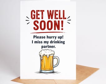 Funny Get Well Soon Card After Operation Hospital Stay BC573
