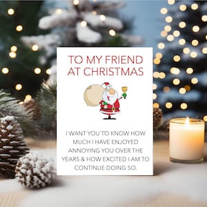 Funny Christmas Card Best Special Friend Rude Card  BCR351