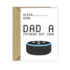 Divertente biglietto per la festa del papà Papà Padre Alexa Invia Papà BC149