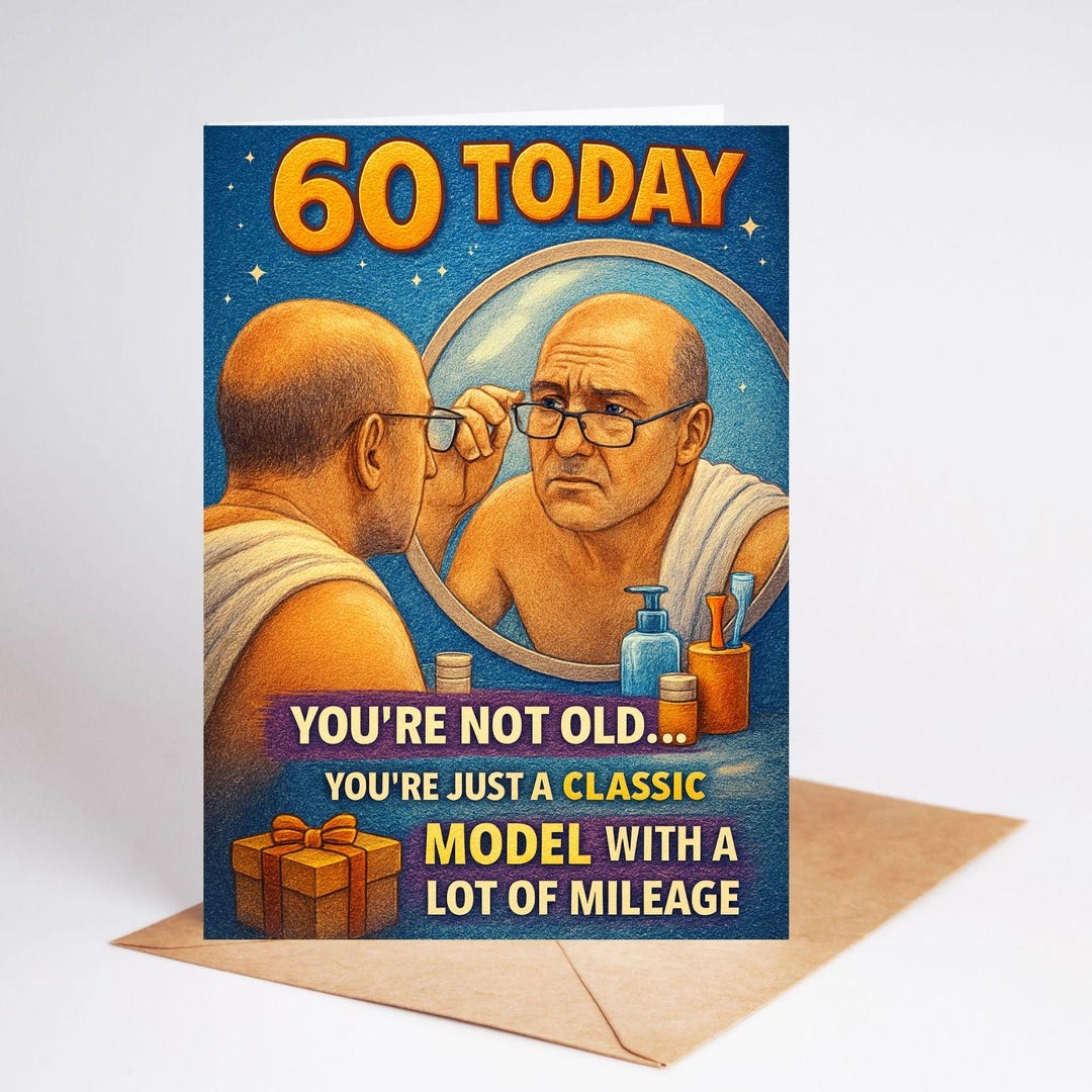 Funny Rude Card Birthday 60th Mileage Husband Brother Dad Friend BC1714 ...
