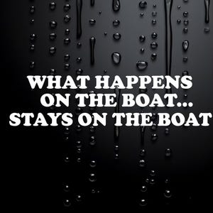 Grappige autosticker Caravansticker 4 x 4 onbeleefd vinyl What Happens on the Boat W058