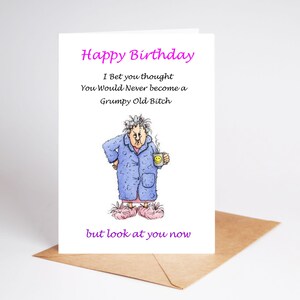 Carte d'anniversaire drôle, blague grossière, humour pour elle, femme, femme BC108