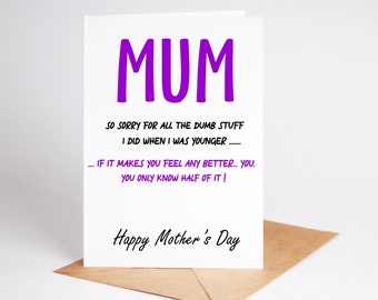 Funny Mothers Day Card Rude Card Mum Mother BC286