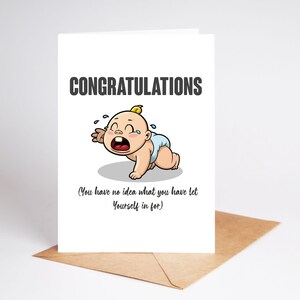 Tarjeta de felicitación por el nacimiento de un bebé Tarjeta de buena suerte para revelar el género del bebé BC202