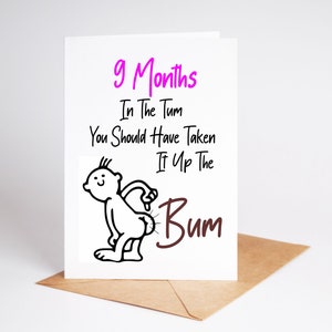 Grappige felicitaties pasgeboren babykaart Rude Gender Reveal-kaart BC154