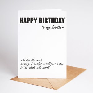 Carte d'anniversaire drôle de frère Carte grossière frère beau-frère BC048