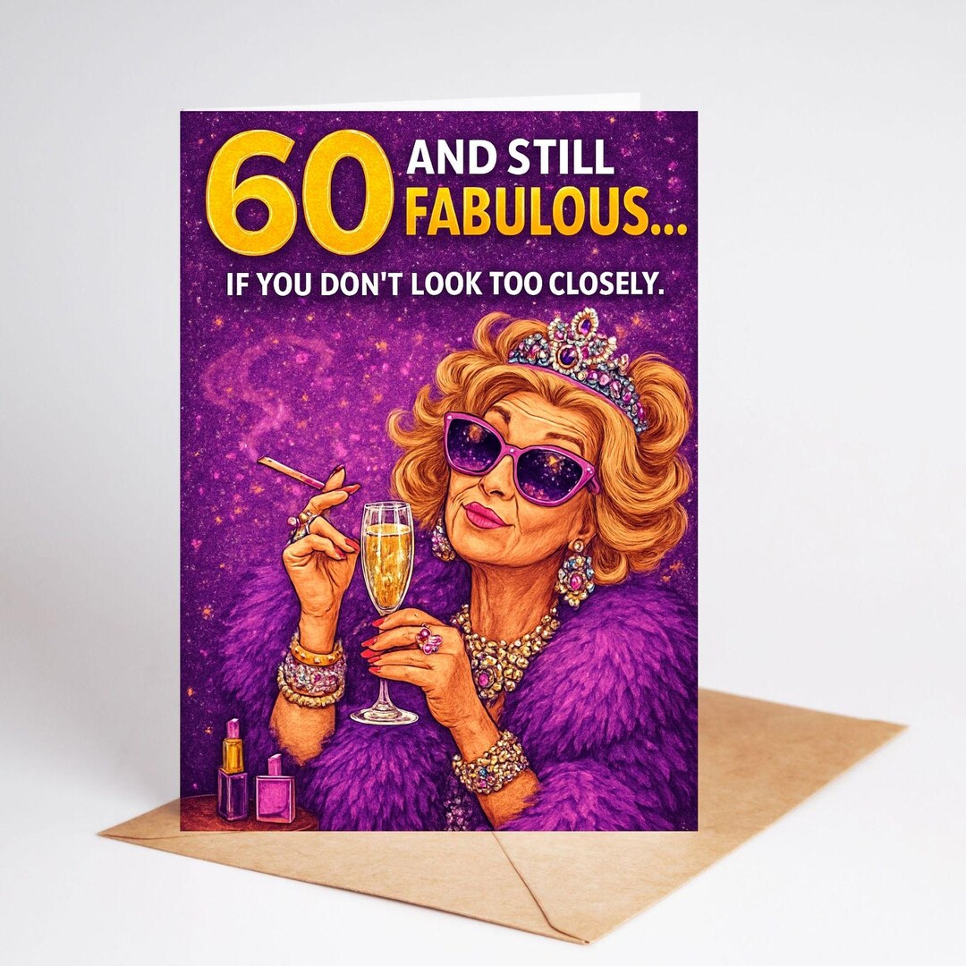 Funny Rude Card Birthday 60th Fabulous Mum Wife Girlfriend Sister ...