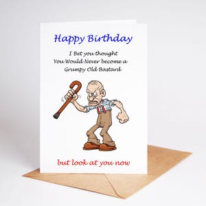 Carte d'anniversaire drôle, blague grossière, humour pour lui hommes hommes BC111
