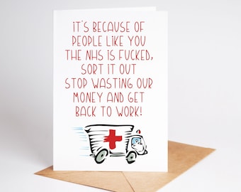 Funny Get Well Soon Card After Operation Hospital Stay BC585