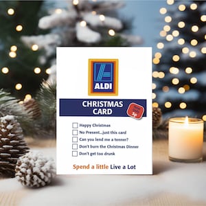 Funny Aldi Budget Christmas Card Tick Box Card BCR248