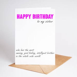 Carte d'anniversaire drôle de frère Carte grossière frère beau-frère BC048