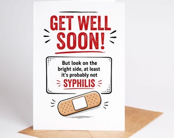 Funny Get Well Soon Card After Operation Hospital Stay BC576