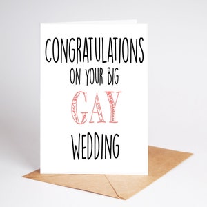 Lustiges Herzlichen Glückwunsch zum Hochzeitstag Karte Rude Gay Hochzeit Karte Standesamt BC031