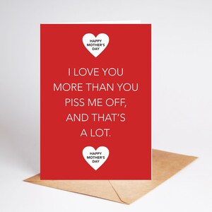 Funny Mothers Day Card Mum Mother Rude Card BC736